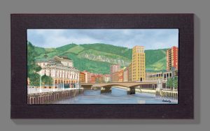 Cuadro del puente del arenal de Bilbao